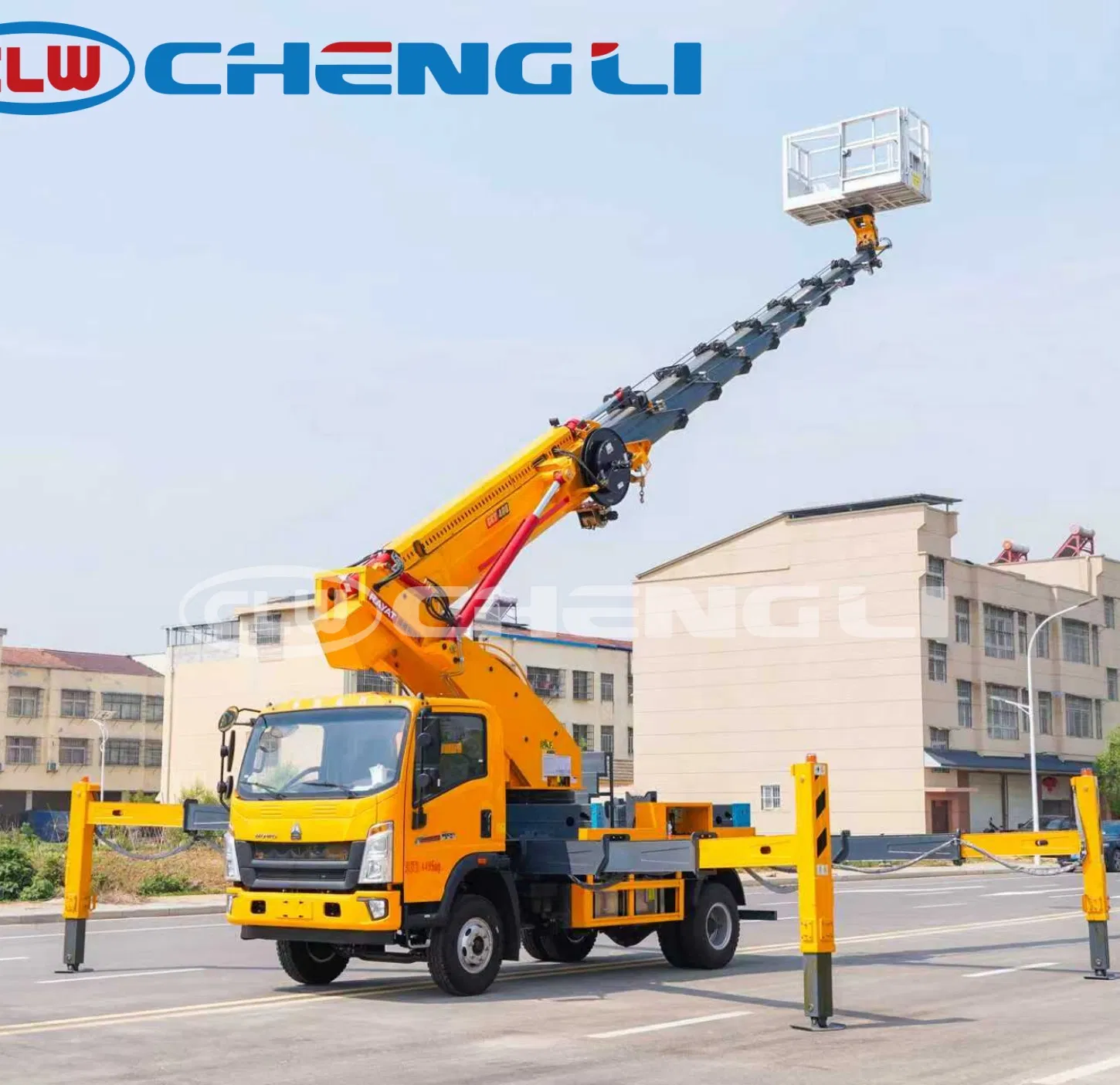 รถกระเช้า S-Type ระดับ 36–37 เมตร บนแชสซี FAW 4×2 สำหรับงานติดตั้งที่สูง