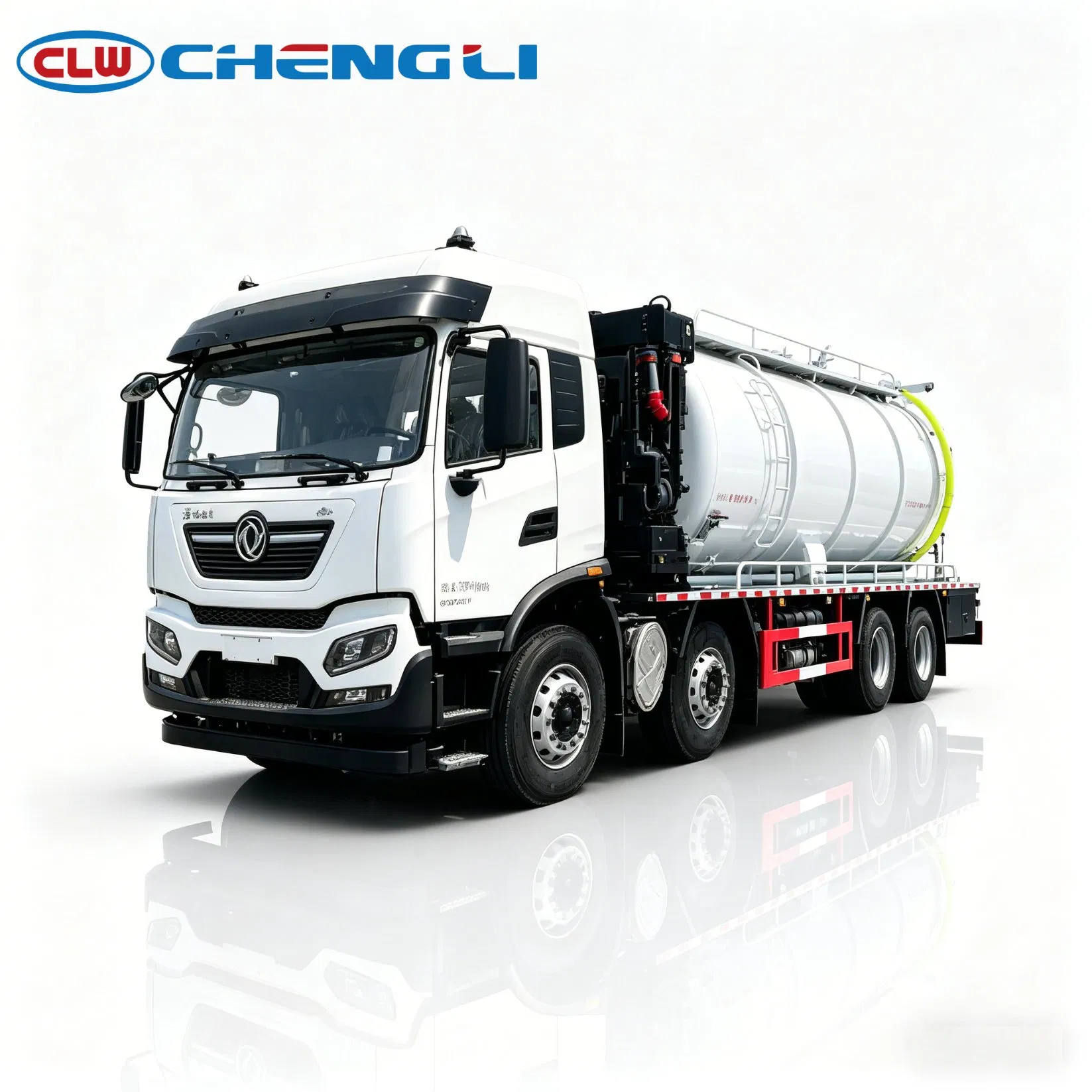 รถดูดโคลนฉีดล้างท่อระบาย Dongfeng Kinland 8×4 ถังรวม 25–28 ลบ.ม. พร้อมเครื่องยนต์เสริม