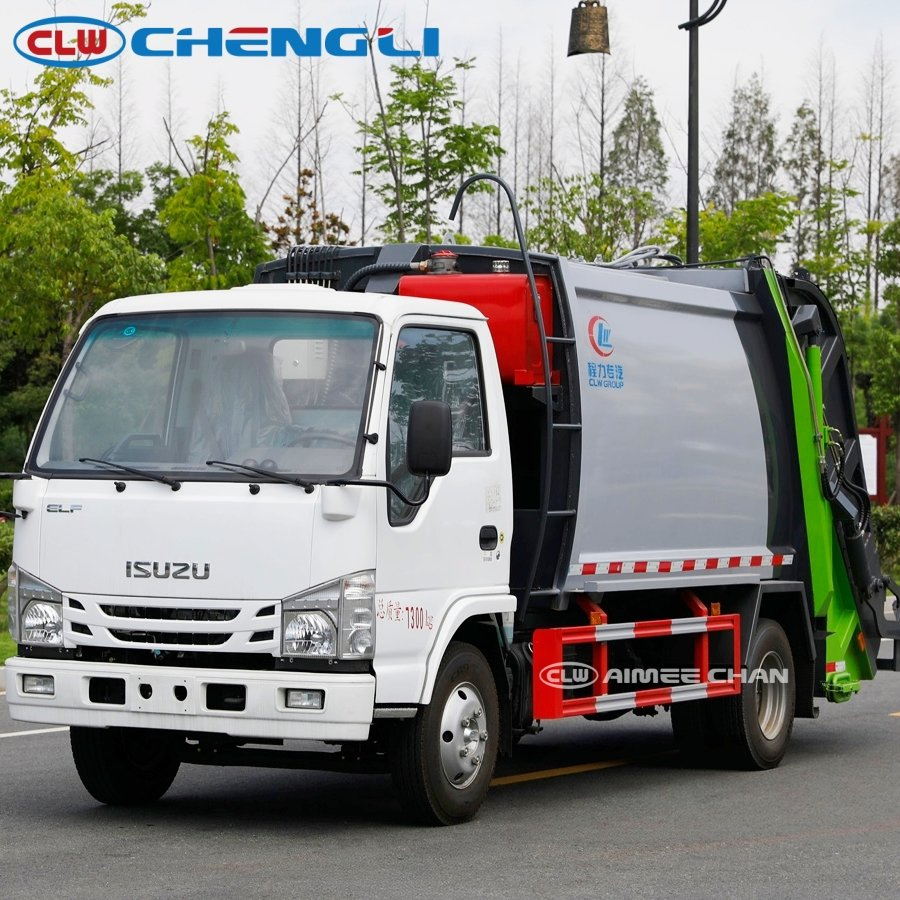 รถเก็บขยะอัดท้าย 6 ล้อ 6 ลบ.ม. ตระกูล Isuzu Elf 100P พร้อมถังน้ำสกัดกั้น
