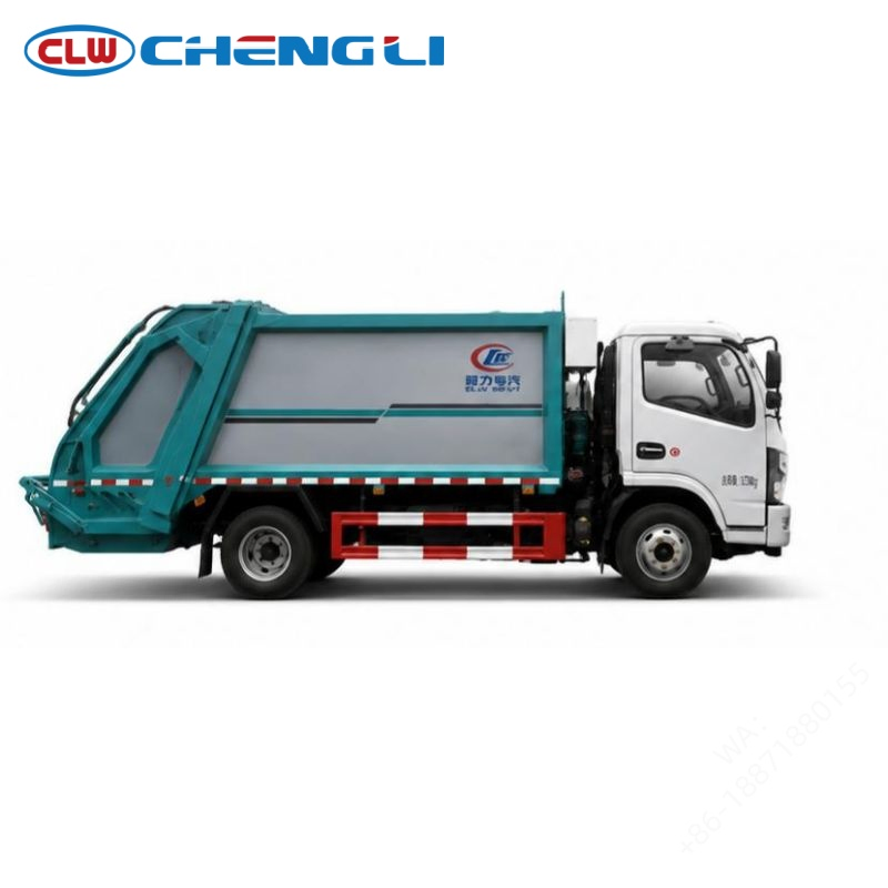 รถอัดท้าย Dongfeng ภาพประกอบที่ 3 แสดงช่องทิ้งและกลไกอัดท้าย
