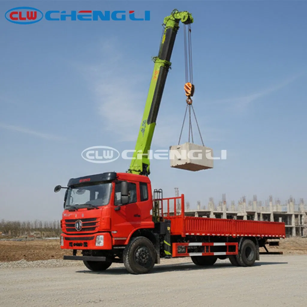 รถเครนติดรถบรรทุก CLW 12 ตัน SQS300-4 แขนสี่ม้วน ยกสูง 14.7 ม. รัศมี 13.1 ม. กระบะ 8,500 มม.