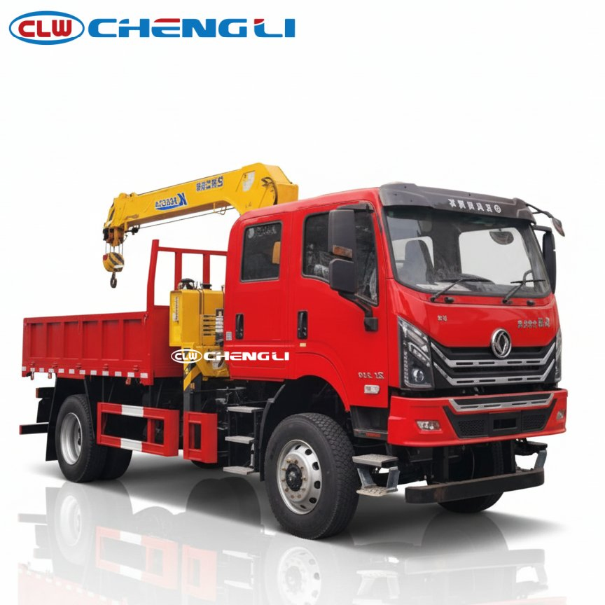 รถเครนขับเคลื่อน 4 ล้อ Dongfeng 4×4 ยก 5 ตัน SQS125-4 ยกสูง 12.5 ม. สำหรับพื้นที่ห่างไกล