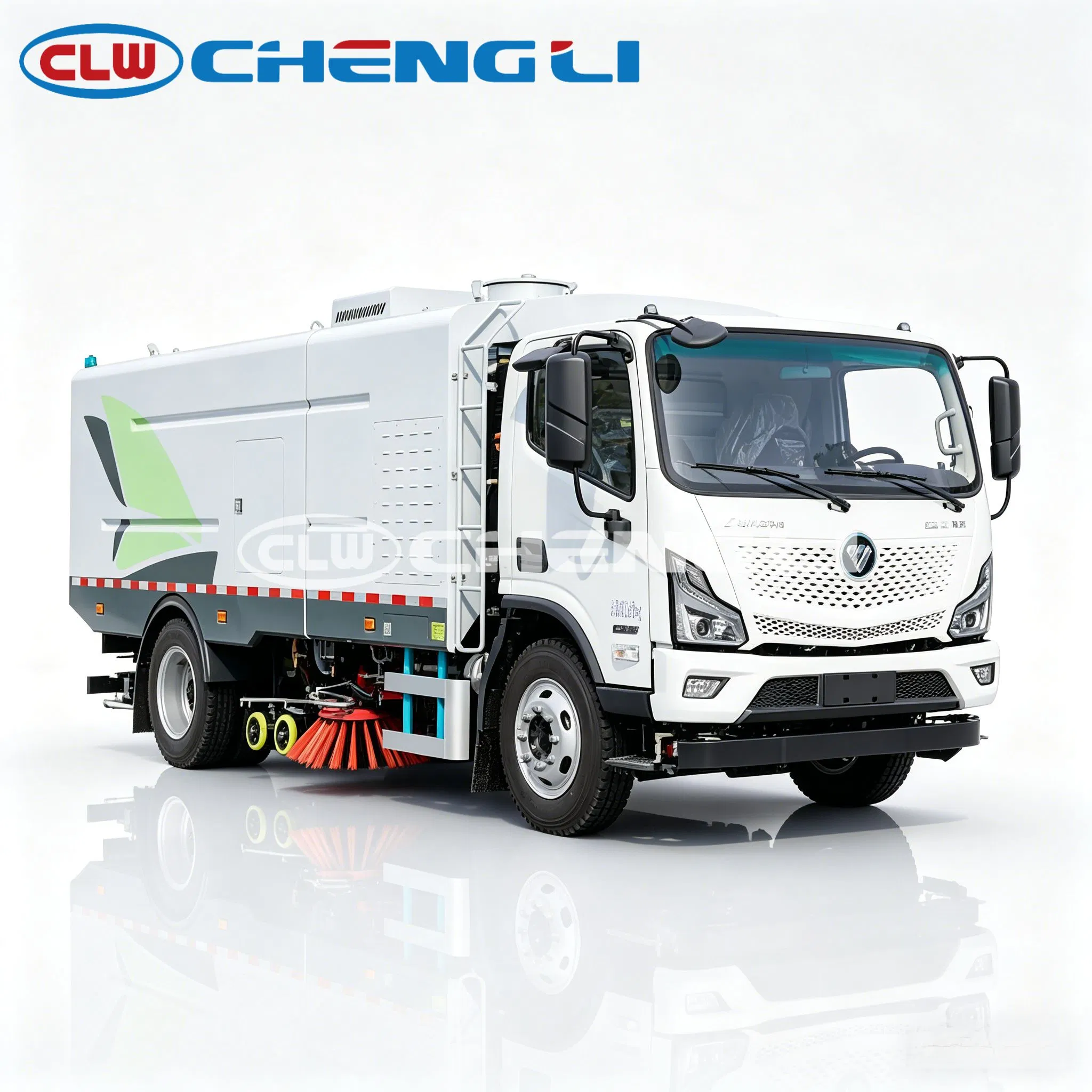 รถกวาดถนนไฟฟ้า 12 ตัน Foton 4×2 แบตเตอรี่ CATL 162 kWh ล้าง-กวาดรวม