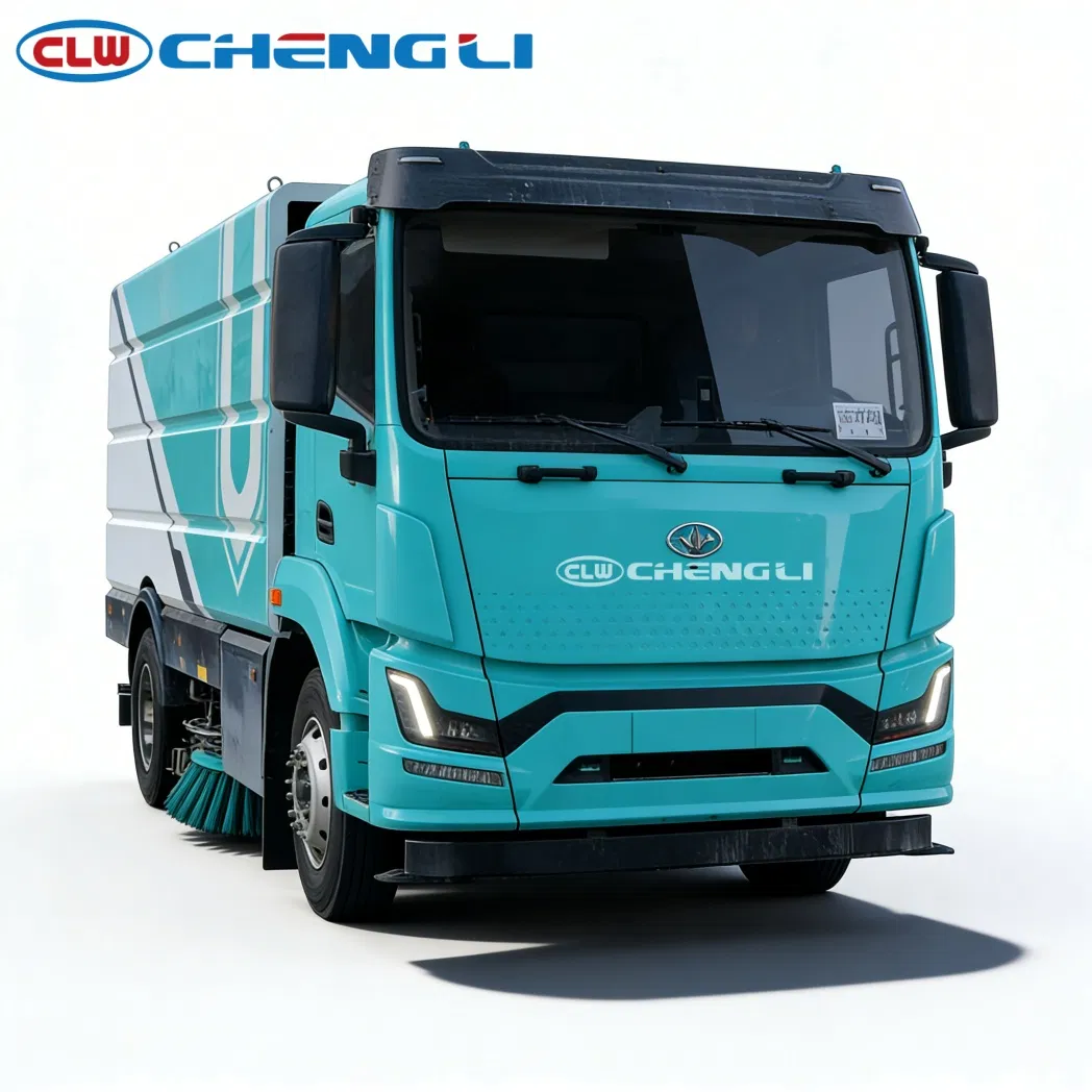 รถกวาดถนนไฟฟ้า 18 ตัน CL5184CFSBEV 4×2 แบตเตอรี่ LFP 231 kWh กวาดดูดรวม