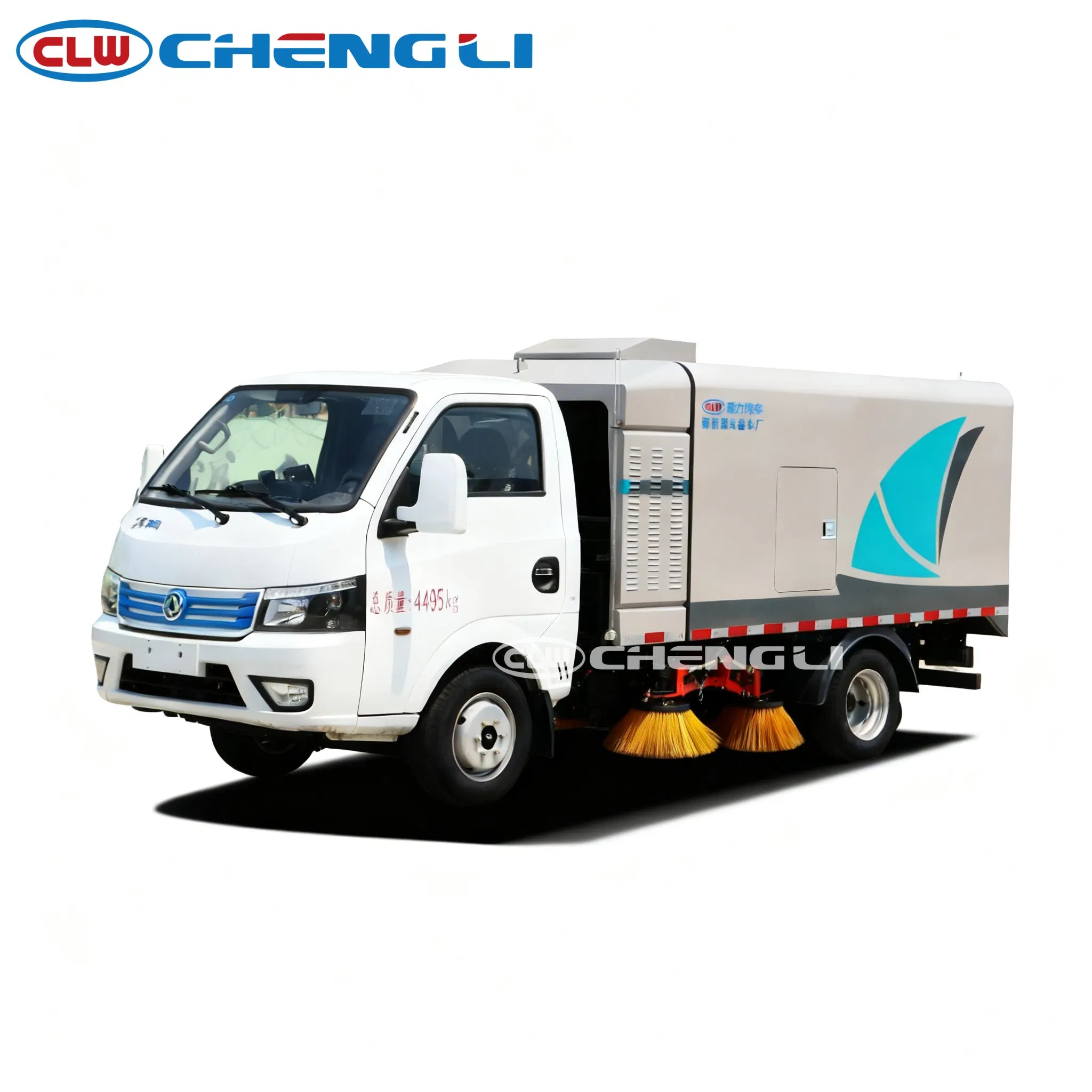 รถกวาดถนนไฟฟ้า Dongfeng Huashen มุมด้านหน้าอีกด้าน