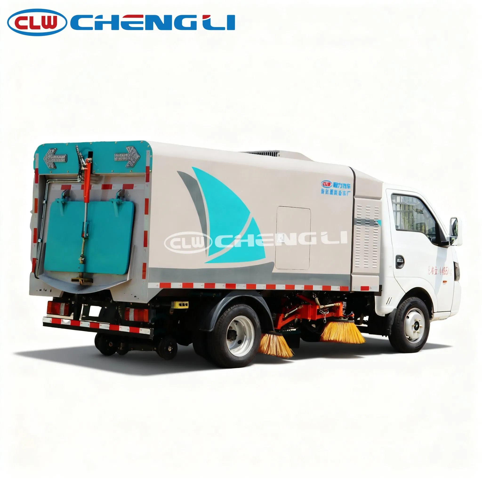 รถกวาดถนนไฟฟ้า Dongfeng Huashen มุมด้านท้าย