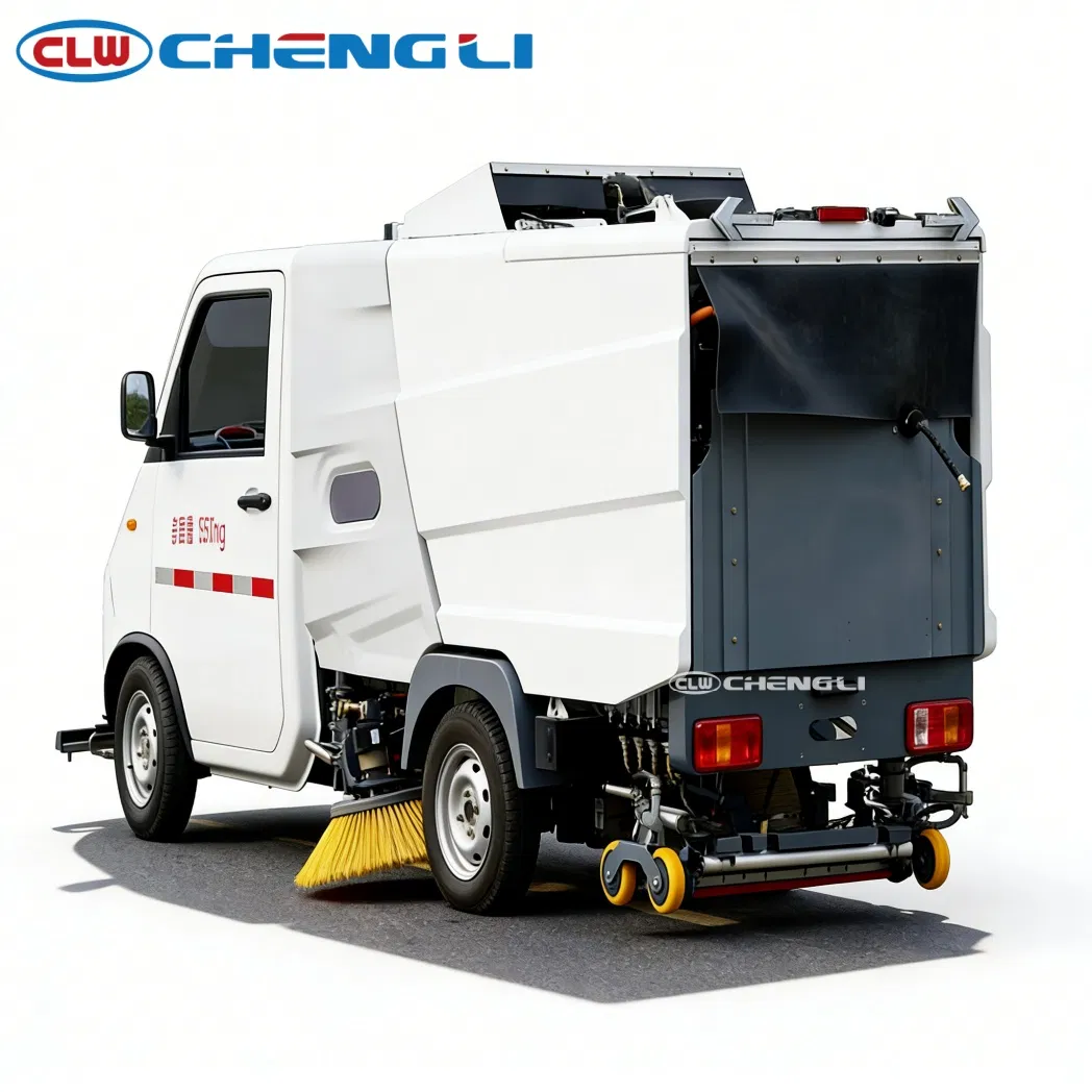 รถกวาดจิ๋ว Geely ภาพประกอบที่ 3 แสดงแปรงกวาดใต้ท้องรถ
